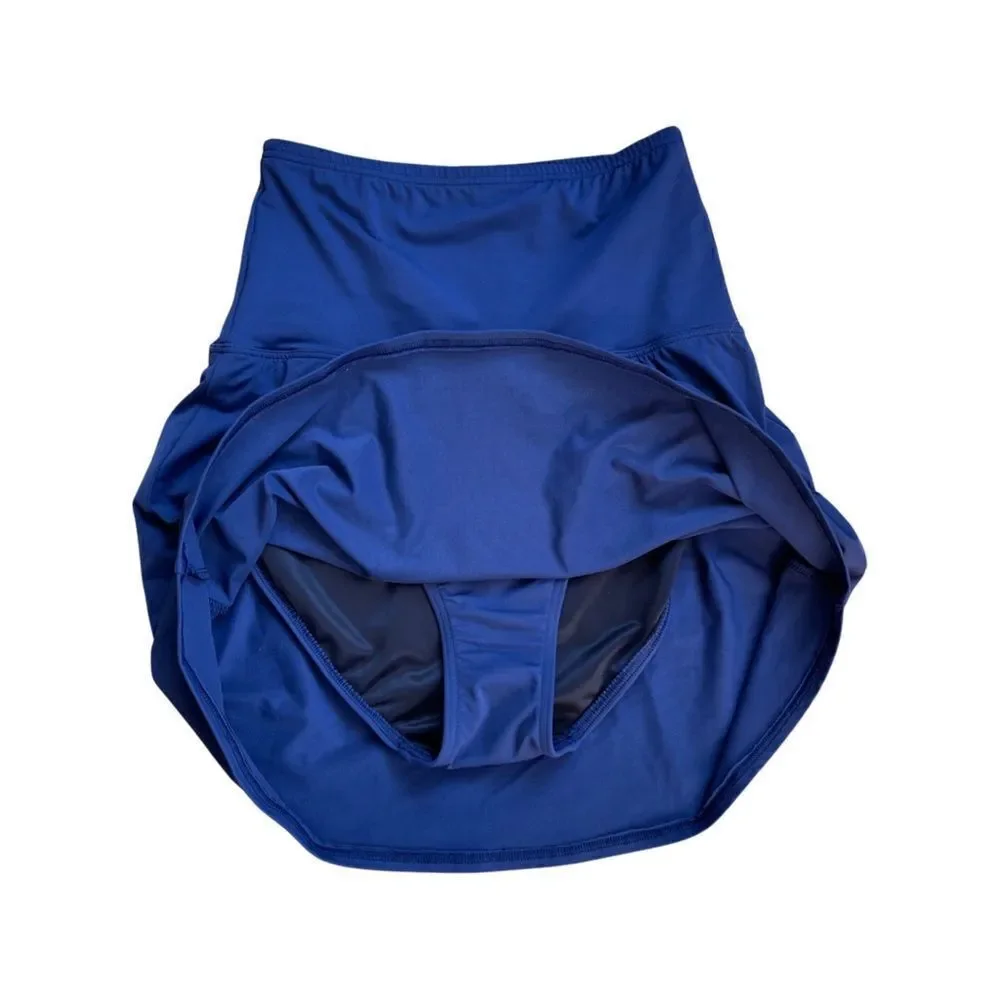 Land’s End Women's High Waisted Modest Swim Skirt Swim Bottoms • Navy • 4 • NWT